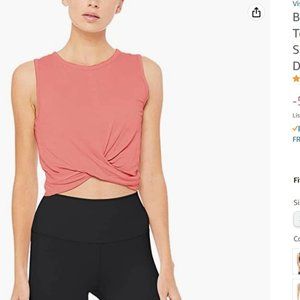 Bestisun Womens Cropped Workout Tops Flowy Gym Workout Crop Top Slim XS new